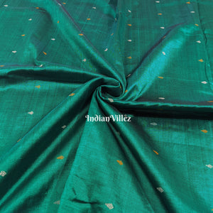 Sea Green Bomkai Silk*Cotton Handloom Fabric