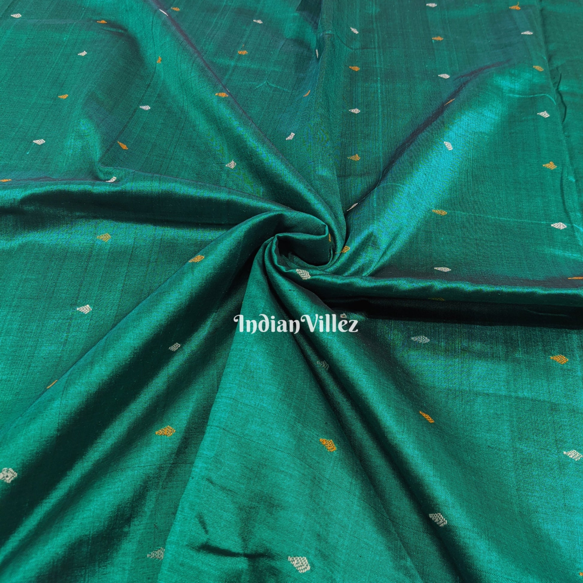 Sea Green Bomkai Silk*Cotton Handloom Fabric