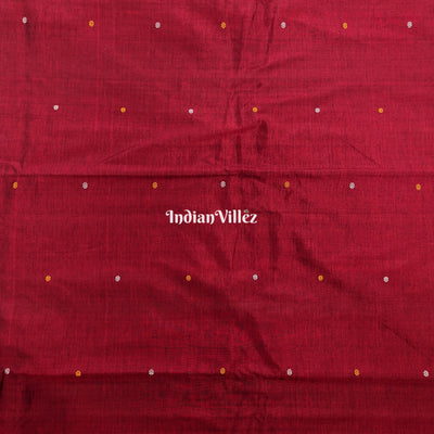 Maroon Odisha Handloom Bomkai Ikat Silk Cotton Fabric