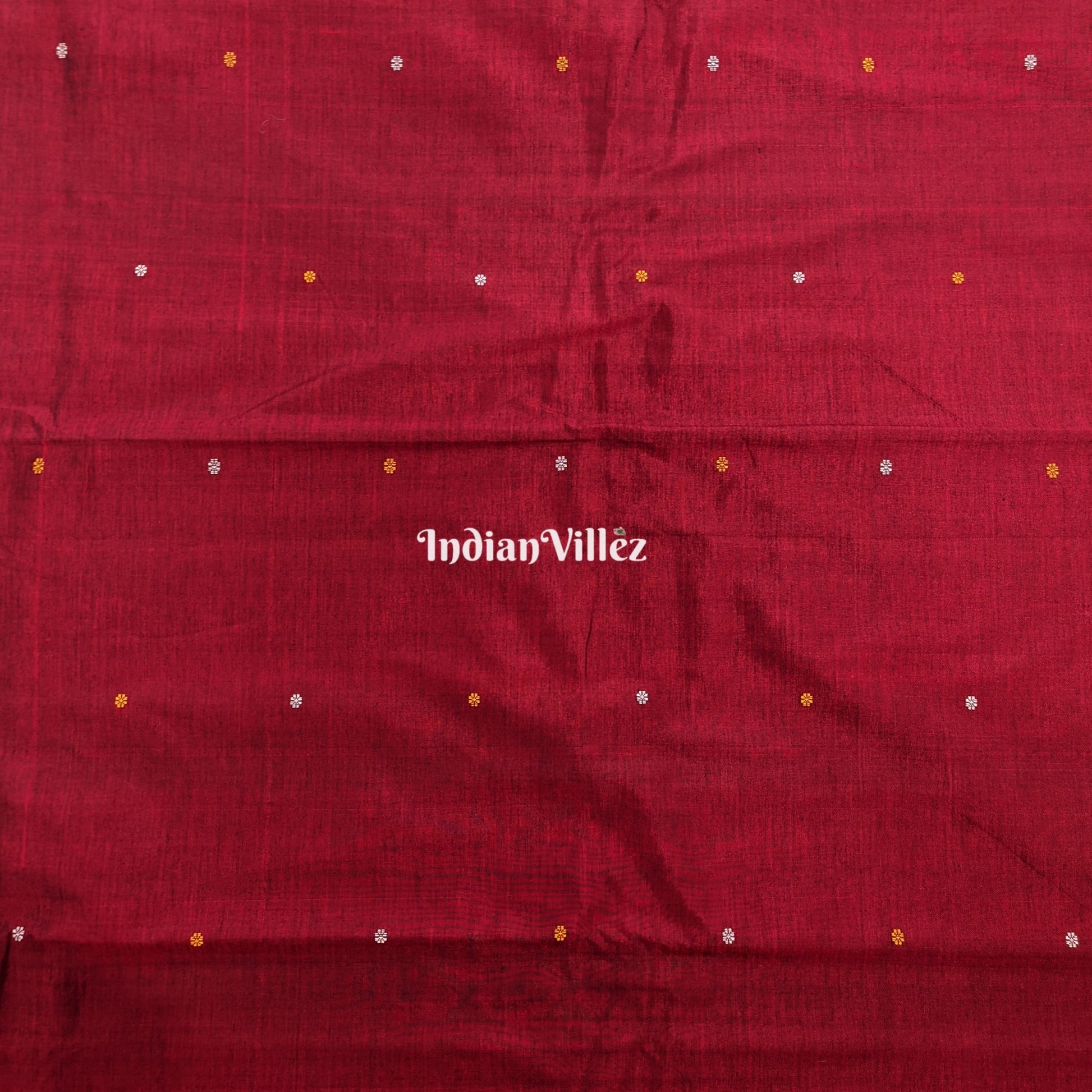 Maroon Odisha Handloom Bomkai Ikat Silk Cotton Fabric