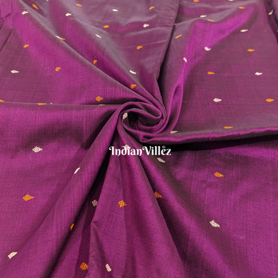 Purple Bomkai Silk*Cotton Ikat Fabric