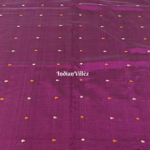 Purple Bomkai Silk*Cotton Ikat Fabric