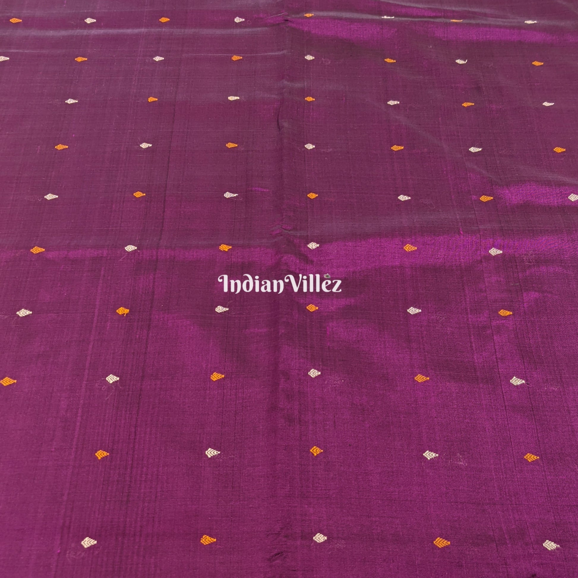 Purple Bomkai Silk*Cotton Ikat Fabric