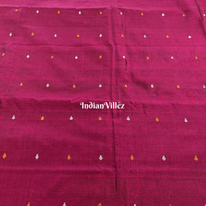 Magenta Bomkai Silk*Cotton Ikat Fabric