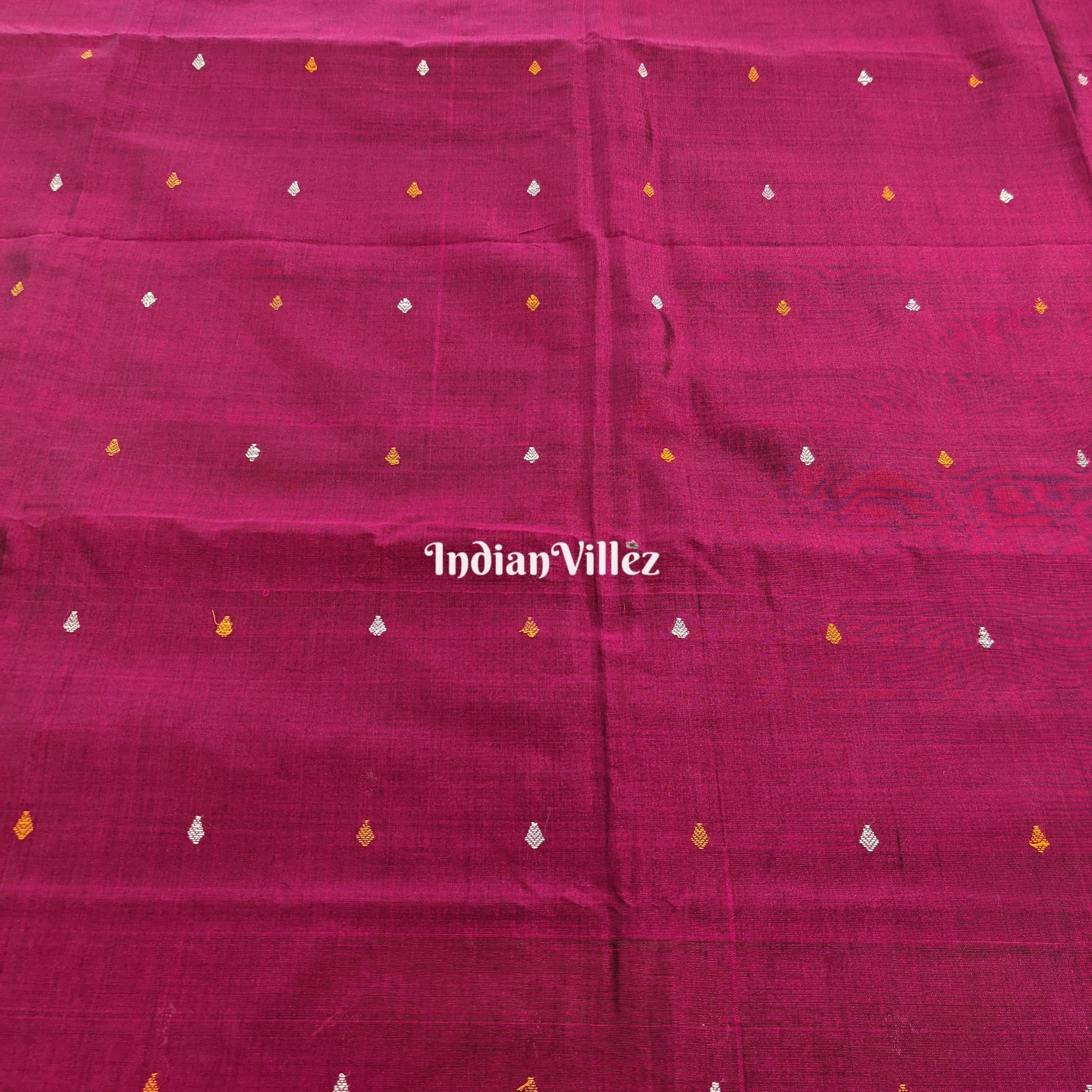 Magenta Bomkai Silk*Cotton Ikat Fabric