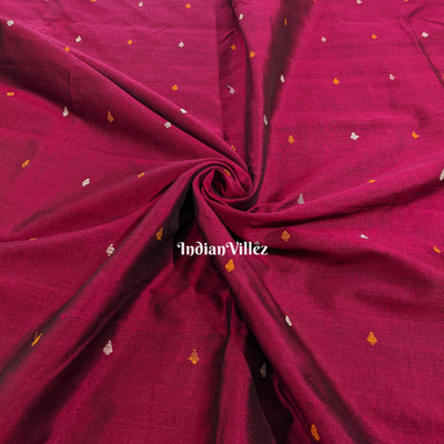 Magenta Bomkai Silk*Cotton Ikat Fabric