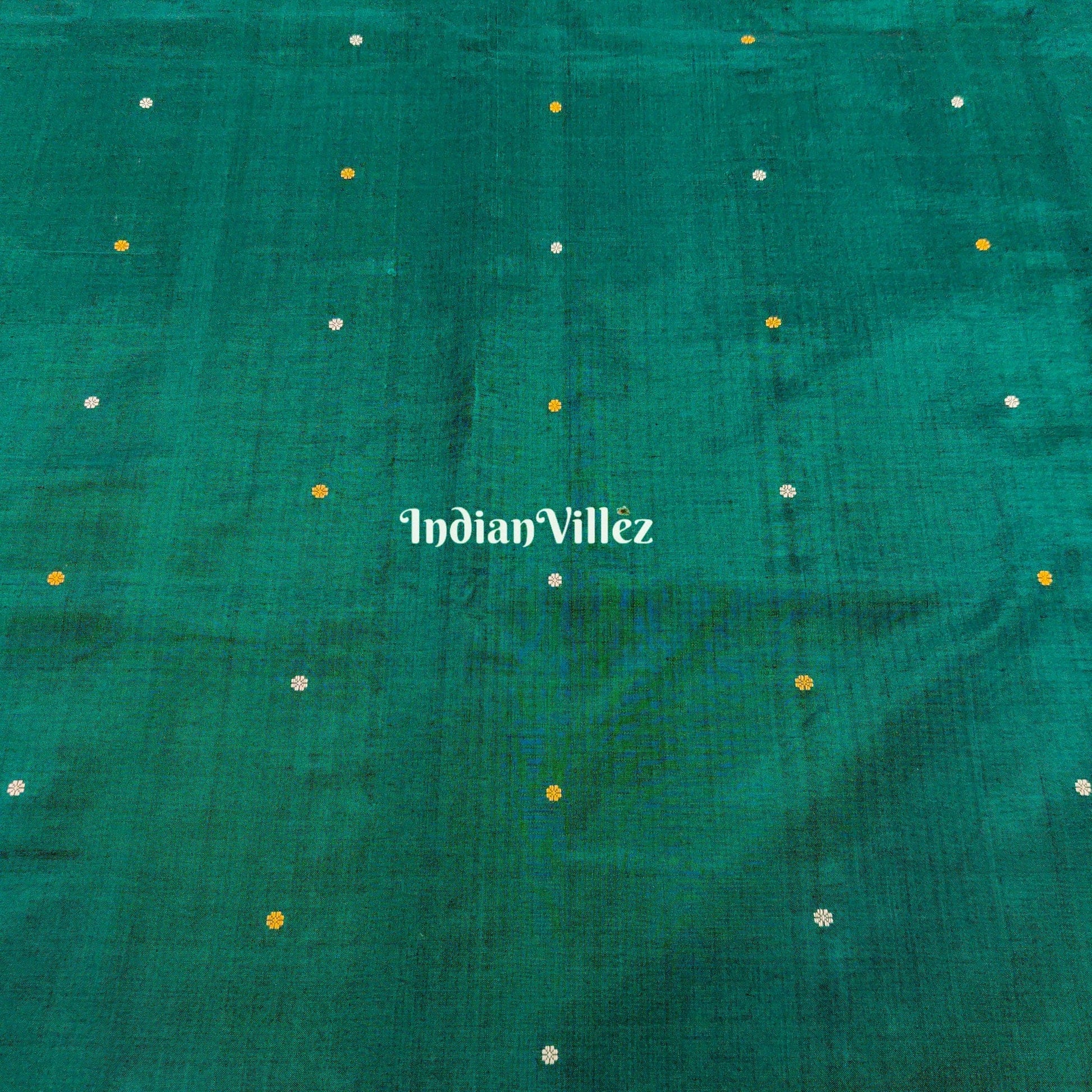 Teal Green Bomkai Sambalpuri Ikat Silk*Cotton Fabric