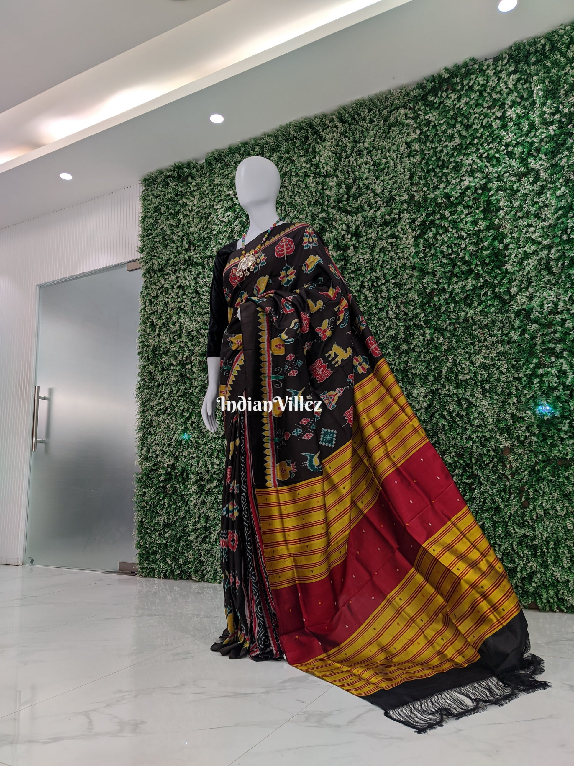 Black Nabakothi Designer Khandua Silk Saree