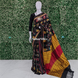 Black Nabakothi Designer Khandua Silk Saree