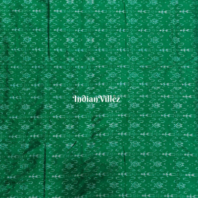 Green Tribal Theme Odisha Ikat Sambalpuri Silk Fabric