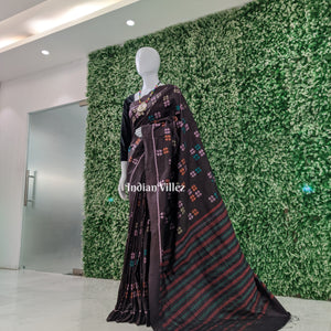 Black Odisha Handloom Contemporary Silk Saree