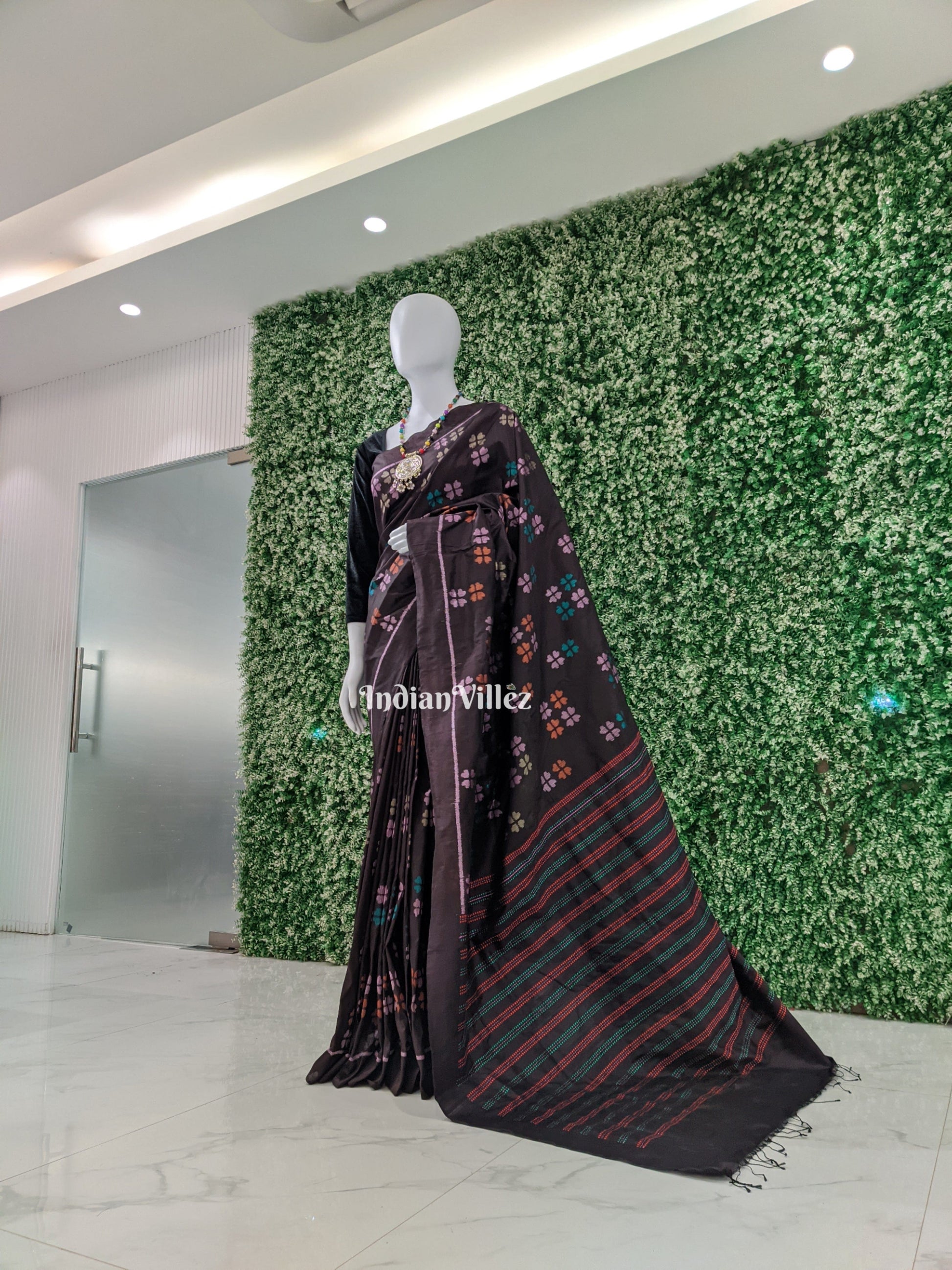 Black Odisha Handloom Contemporary Silk Saree