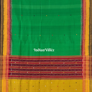 Green Kathiphera Ikat Odisha Handloom Khandua Silk Saree