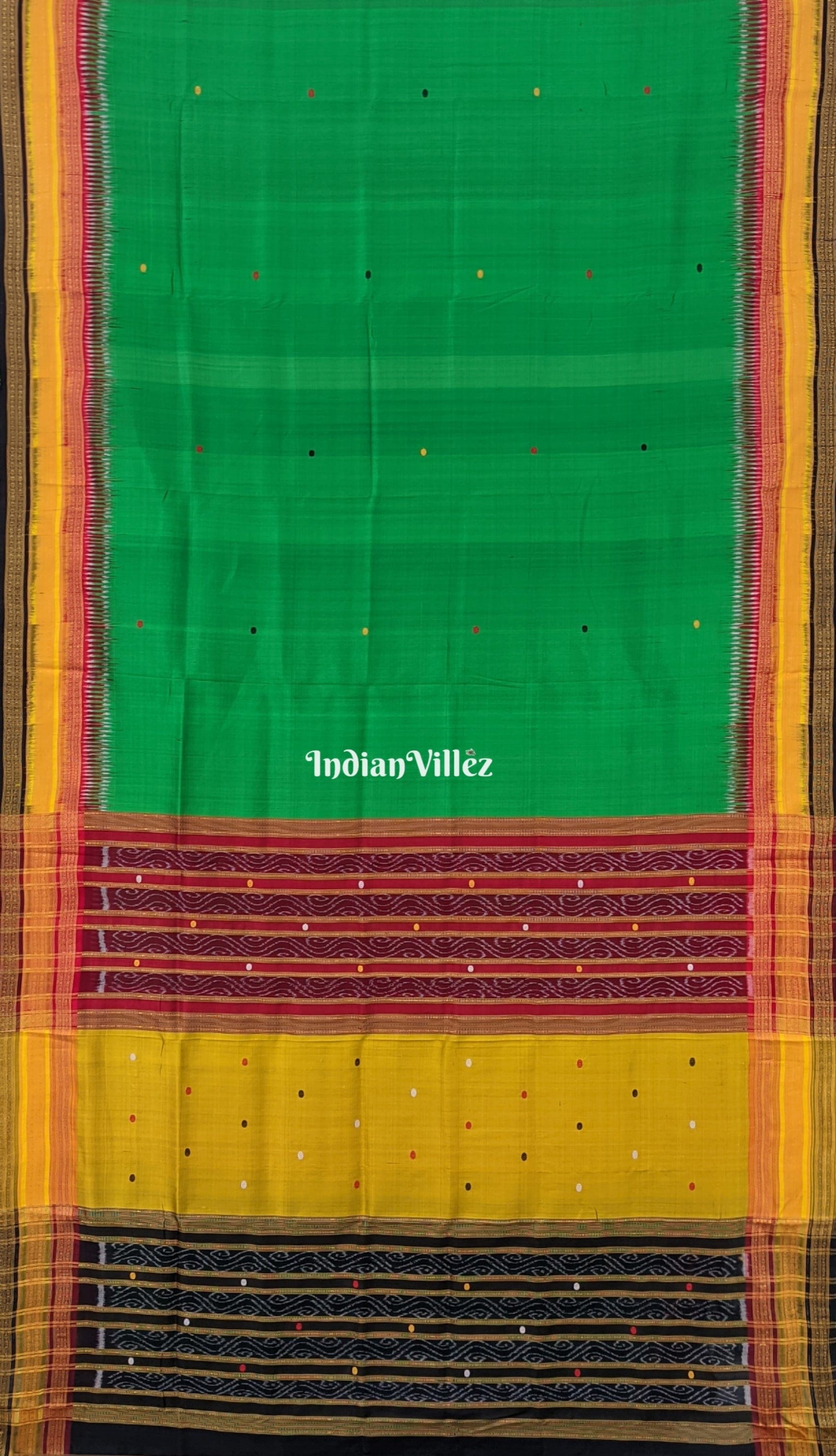 Green Kathiphera Ikat Odisha Handloom Khandua Silk Saree