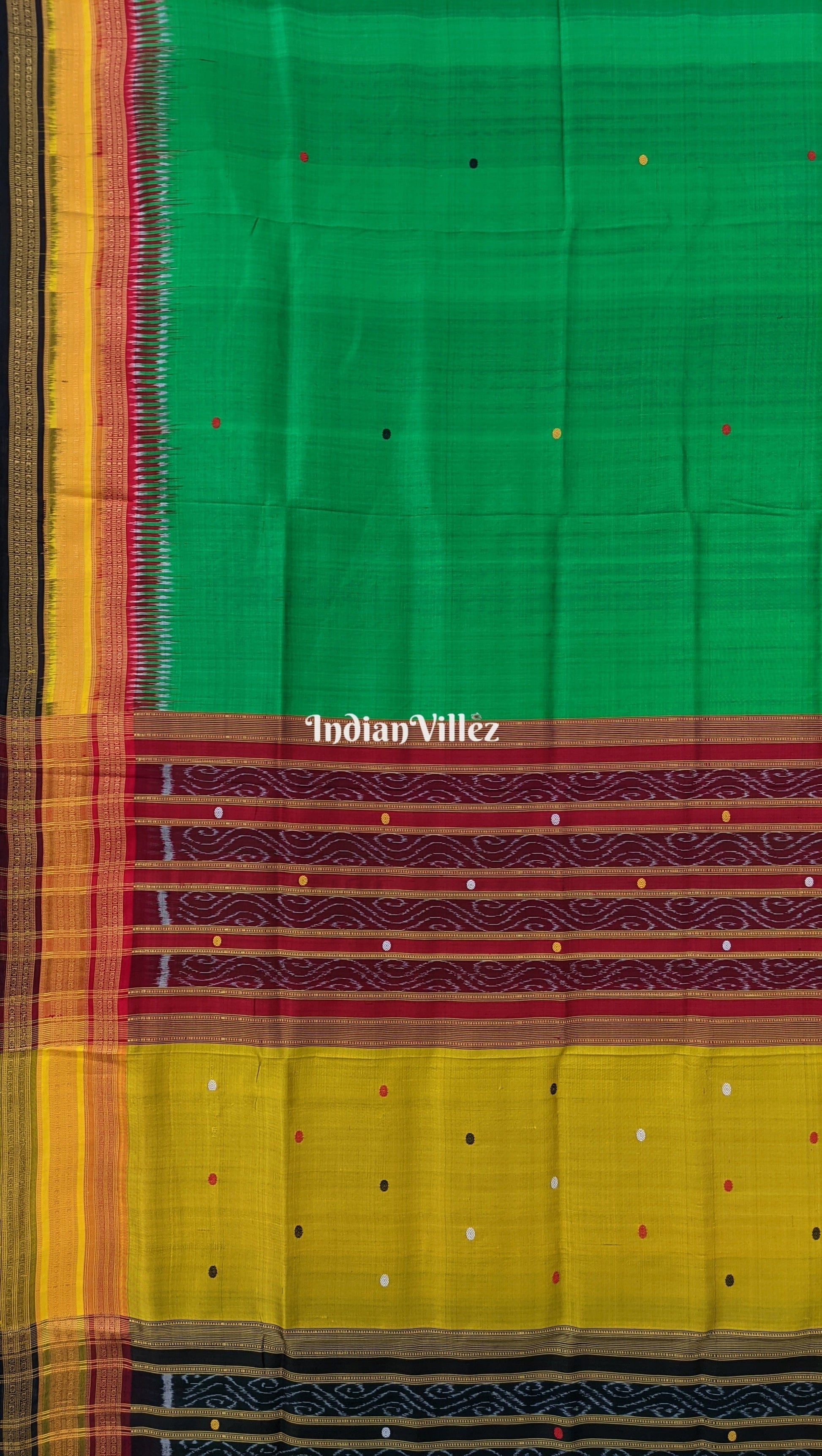 Green Kathiphera Ikat Odisha Handloom Khandua Silk Saree