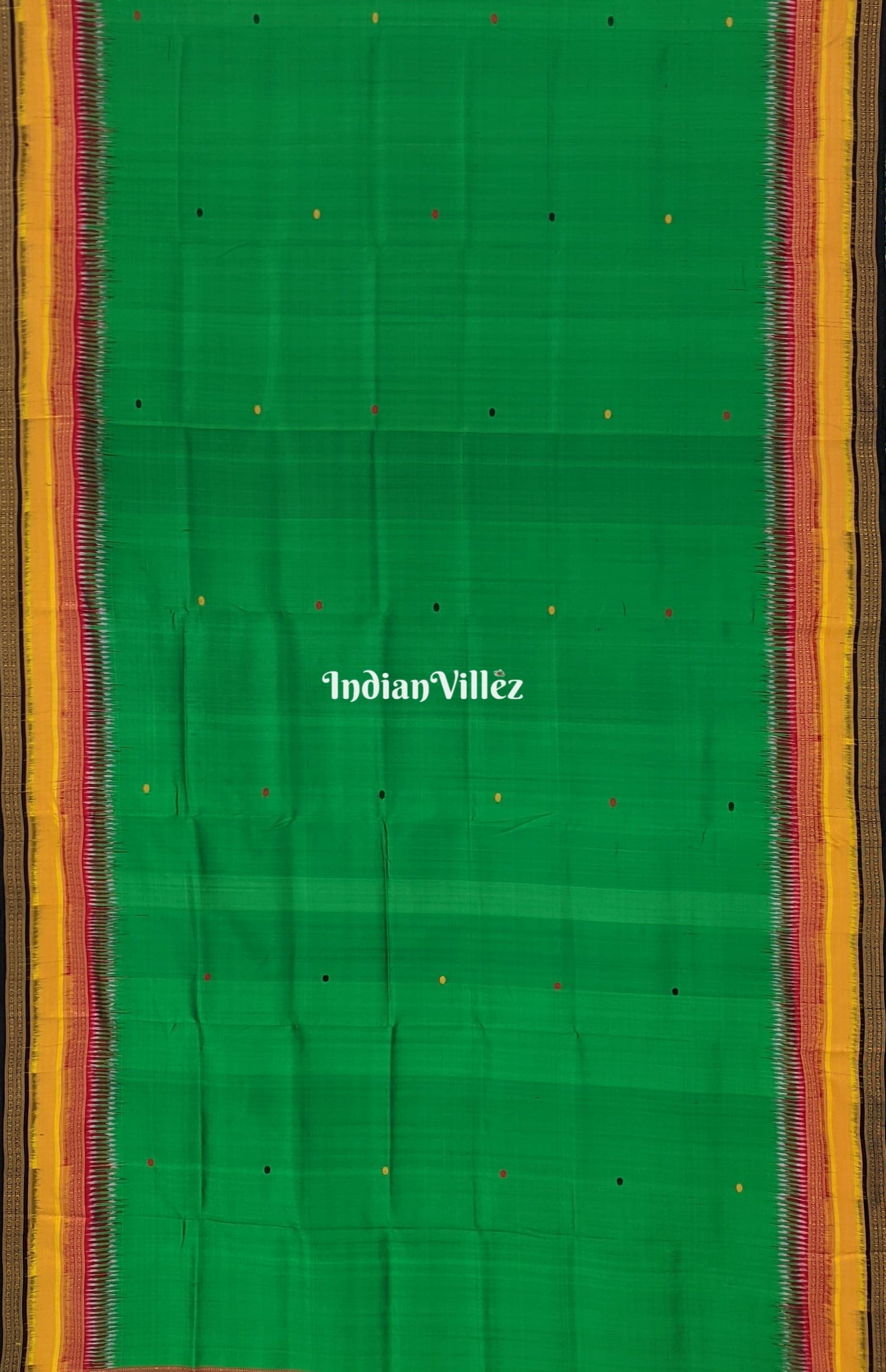 Green Kathiphera Ikat Odisha Handloom Khandua Silk Saree