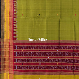Mehndi Green Kathiphera Ikat Odisha Handloom Khandua Silk Saree