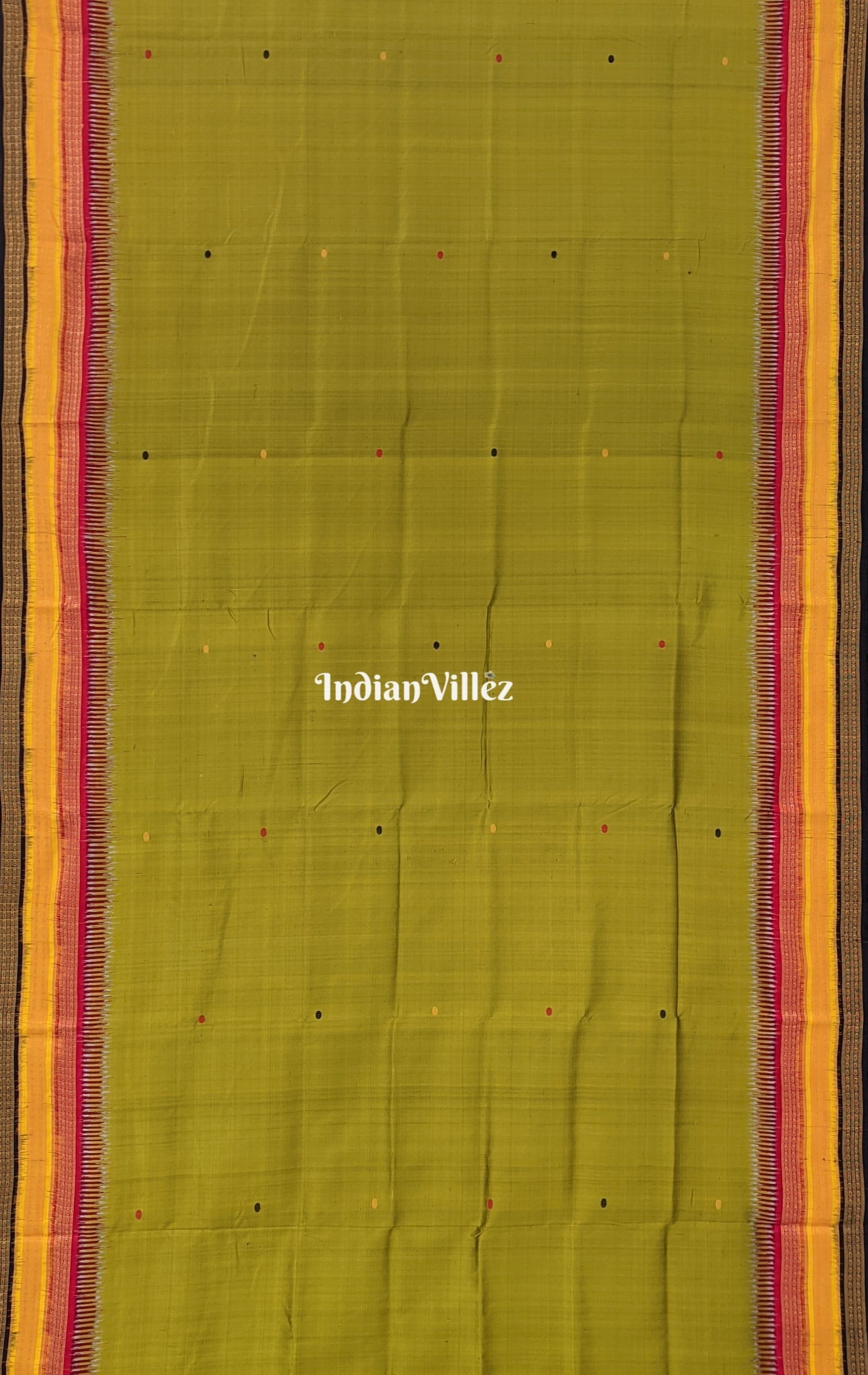 Mehndi Green Kathiphera Ikat Odisha Handloom Khandua Silk Saree