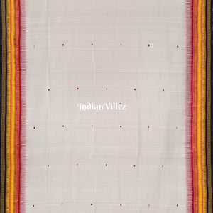 White Kathiphera Ikat Odisha Handloom Khandua Silk Saree