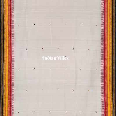 White Kathiphera Ikat Odisha Handloom Khandua Silk Saree