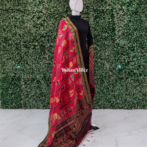 Red Nabakothi Odisha Handloom Silk Dupatta