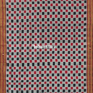 Off White Red Black Odisha Handloom Khandua Silk Saree