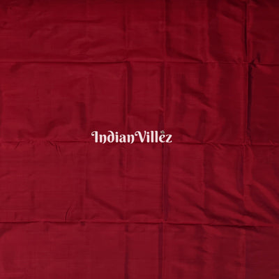 Dark Wine Multicolored Geometric Ikat Khandua Silk Saree