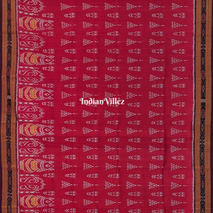 Maroon Jhoti Odisha Handloom Khandua Silk Saree