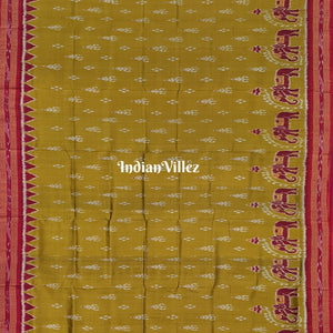 Mehndi Green Elephant Mayur Chandrika Khandua Silk Saree