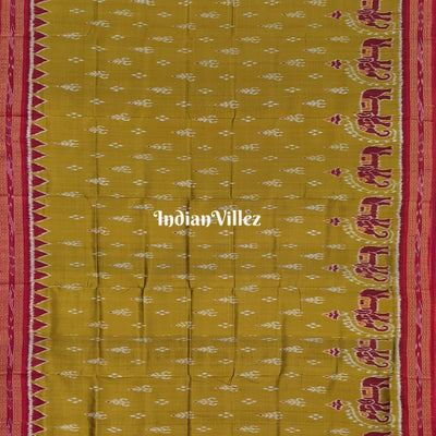 Mehndi Green Elephant Mayur Chandrika Khandua Silk Saree