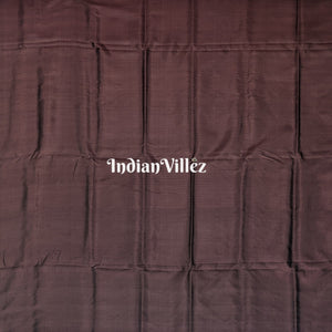 Coffee Cambodian Inspired Designer Contemporary Silk Saree