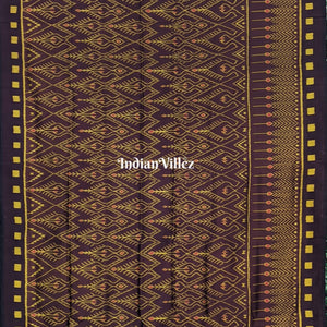 Coffee Cambodian Inspired Designer Contemporary Silk Saree