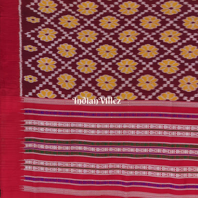 Maroon Contemporary Odisha Ikat Silk Saree