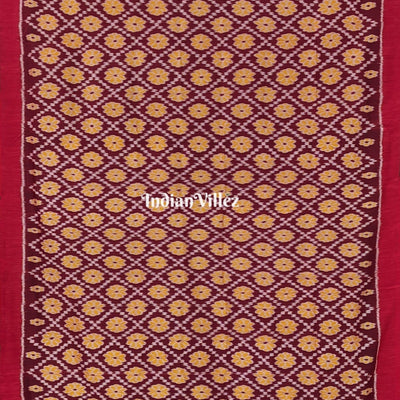 Maroon Contemporary Odisha Ikat Silk Saree