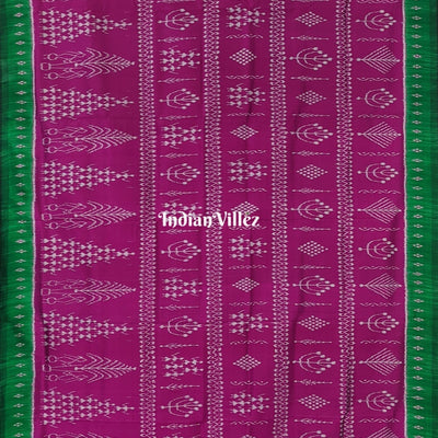 Magenta Pink Tribal Theme Contemporary Handloom Silk Saree
