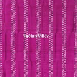 Magenta Pink Tribal Theme Contemporary Handloom Silk Saree