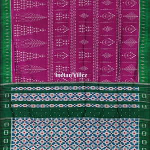 Magenta Pink Tribal Theme Contemporary Handloom Silk Saree