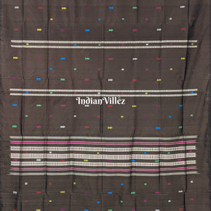Black Habaspuri Inspired  Sambalpuri Contemporary Bomkai Silk Saree