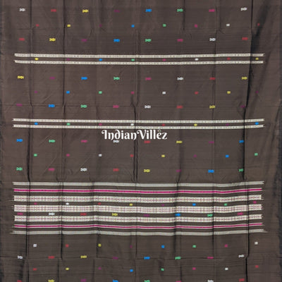 Black Habaspuri Inspired  Sambalpuri Contemporary Bomkai Silk Saree