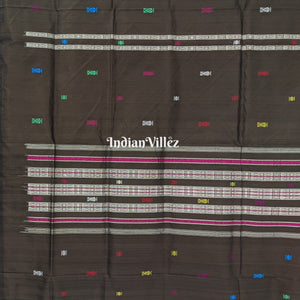 Black Habaspuri Inspired  Sambalpuri Contemporary Bomkai Silk Saree