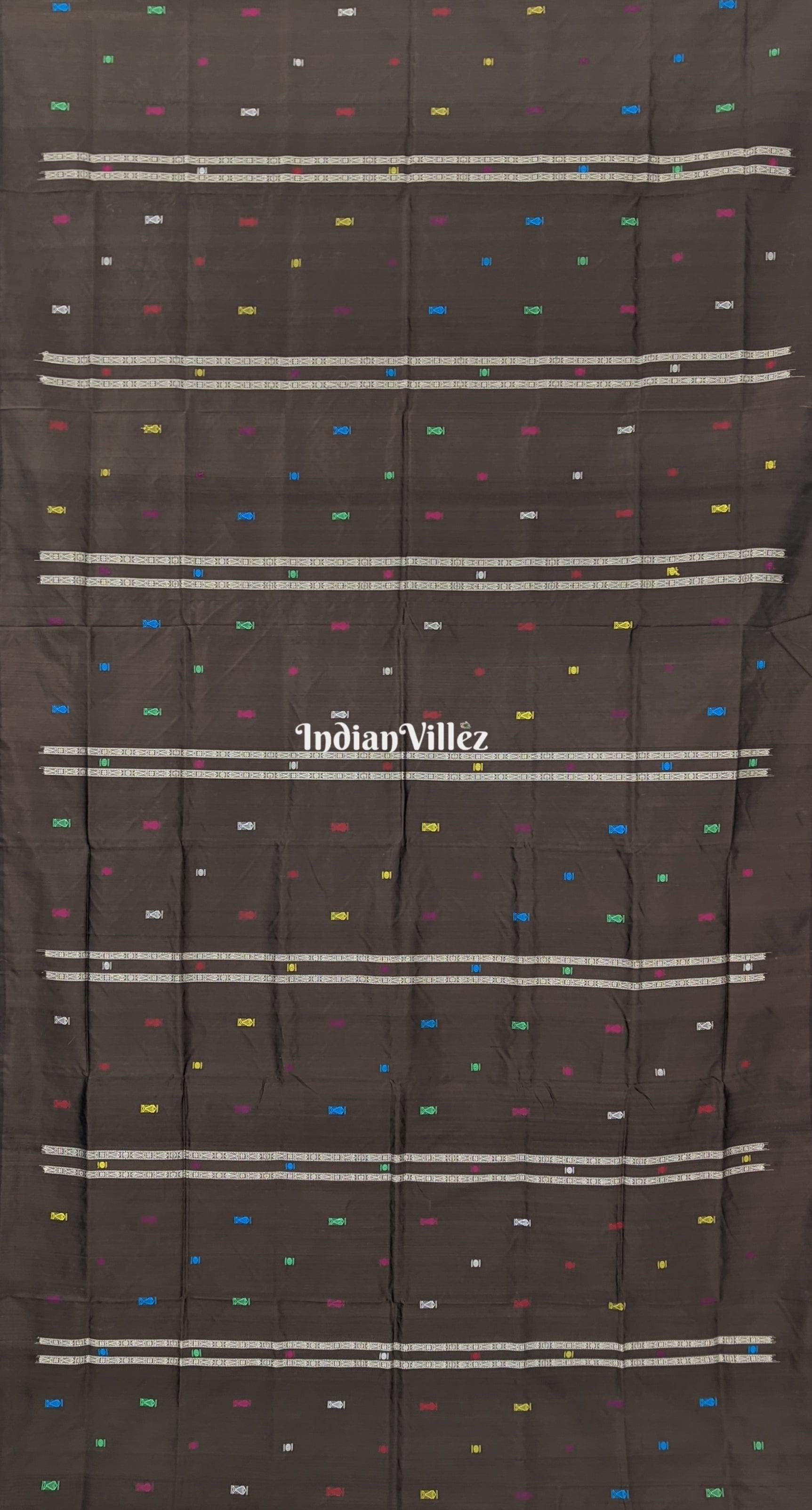 Black Habaspuri Inspired  Sambalpuri Contemporary Bomkai Silk Saree