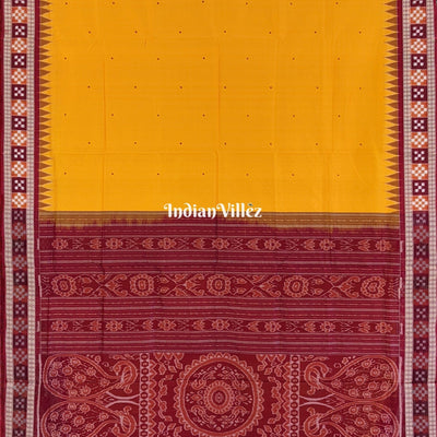 Yellow Single Pasapali Border Bomkai Sambalpuri Silk Saree