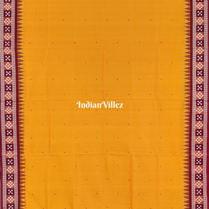 Yellow Single Pasapali Border Bomkai Sambalpuri Silk Saree