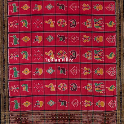 Red Nabakothi Odisha Handloom Silk Dupatta