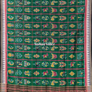 Green Nabakothi Odisha Handloom Silk Dupatta