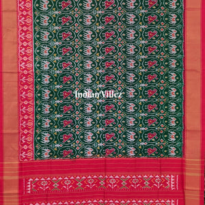 Green Red Pochampally Ikat Patola Saree