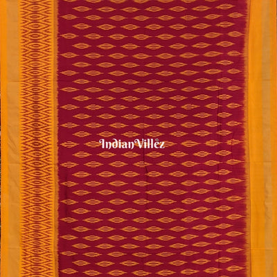 Maroon Yellow Pochampally Silk Handloom Saree