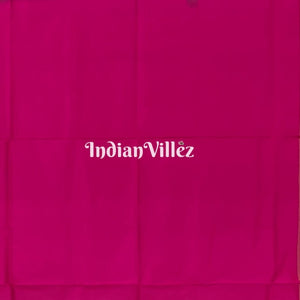 Green with Magenta Pink Pochampally Ikat Silk Saree