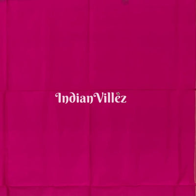 Green with Magenta Pink Pochampally Ikat Silk Saree