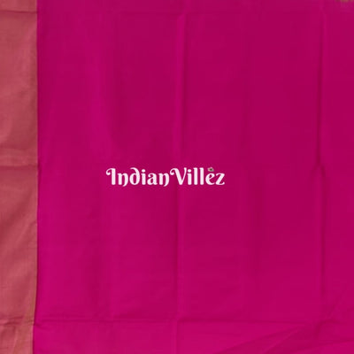 Fluorescent Green Magenta Peacock Design Pochampally Ikat Silk Saree